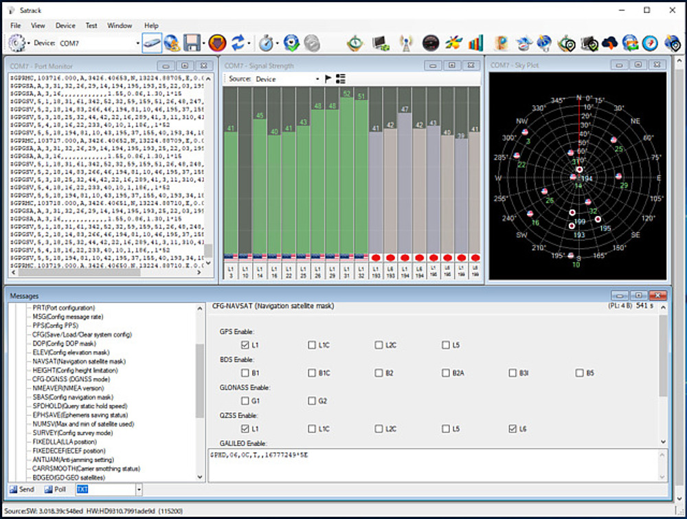 A configuration software, Satrack