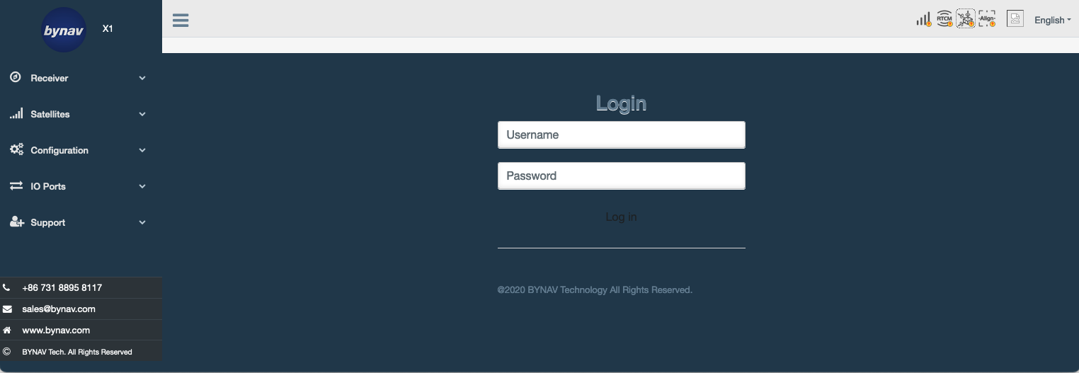 bynav C1-FS web interface