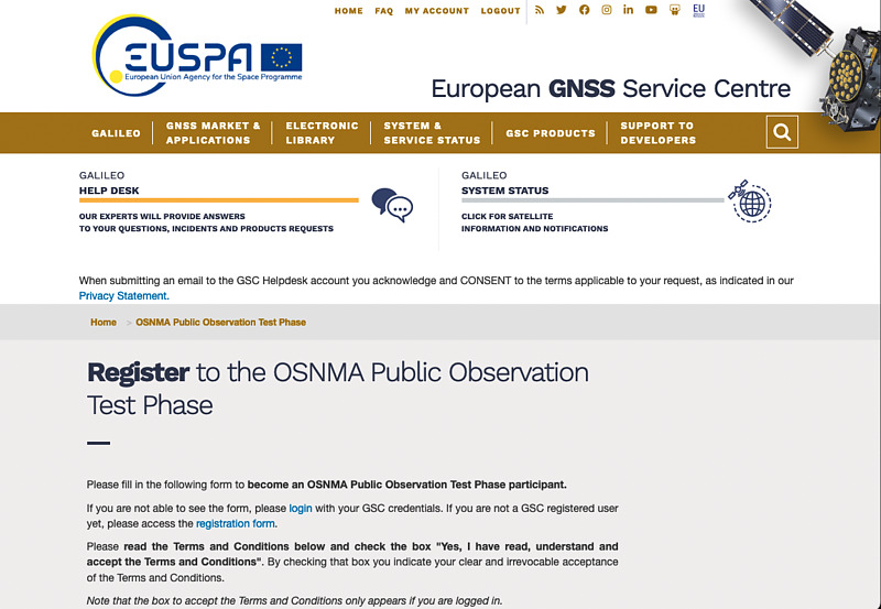 EUSPA registration