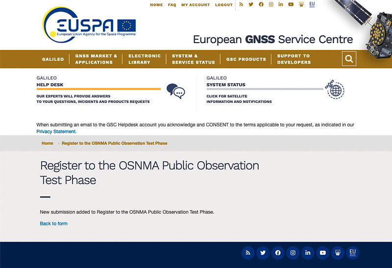EUSPA registration