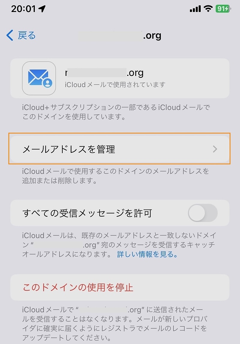 icloud custom mail domain