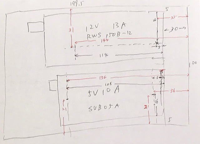 Power supply placing diagram