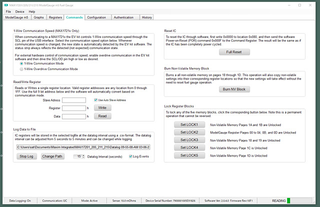 MAX17201 non-volatile memory