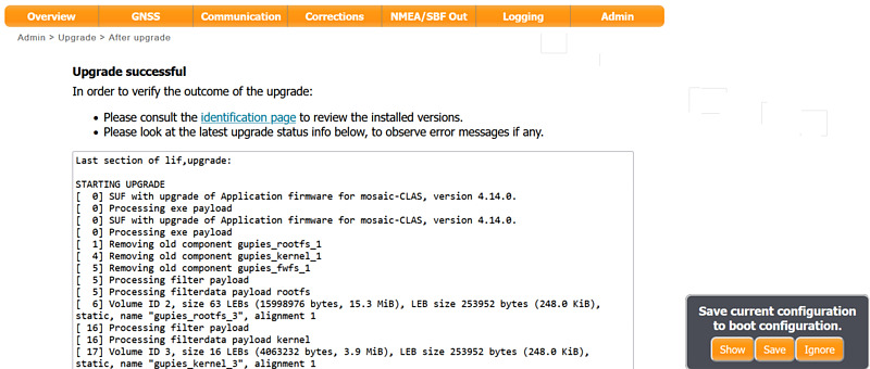 mosaic-go CLAS firmware upgrade