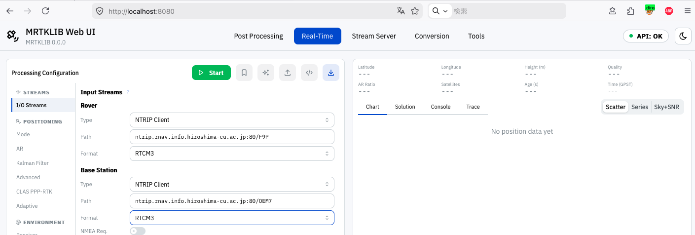 MRTKLIB Web UI