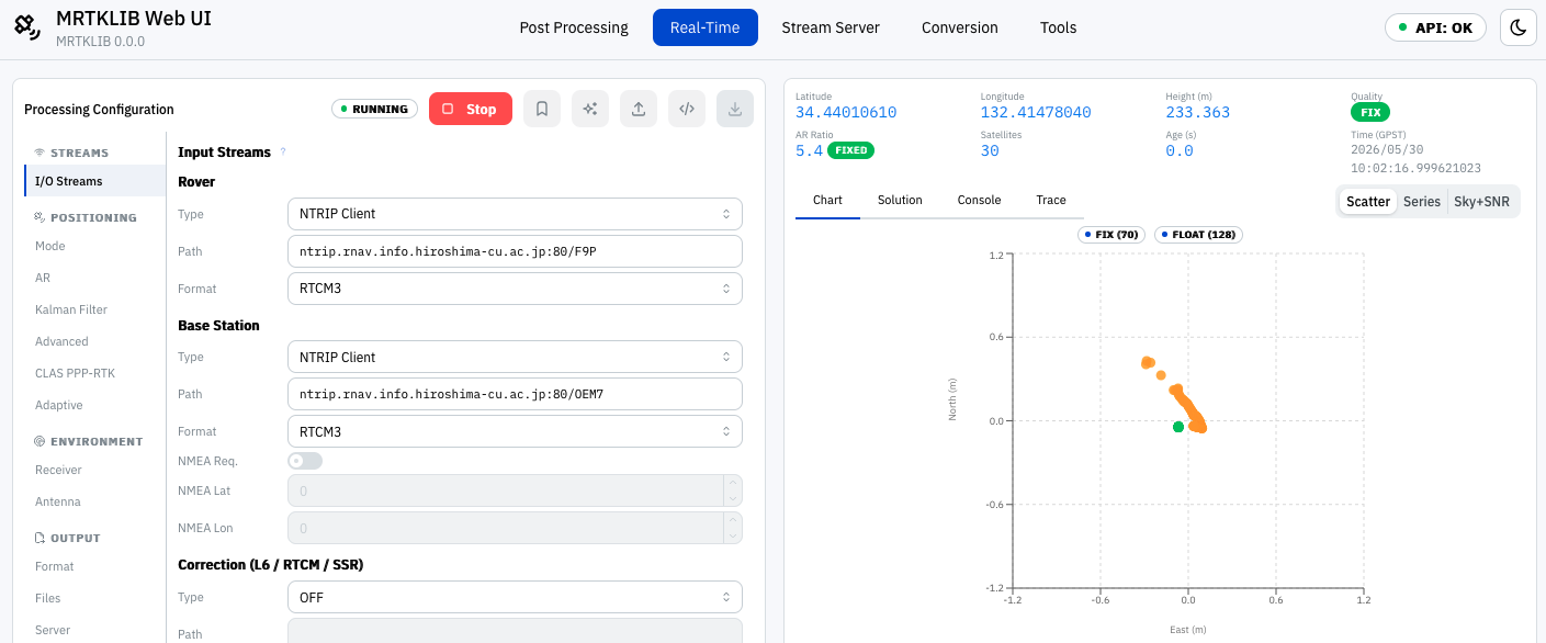 MRTKLIB Web UI