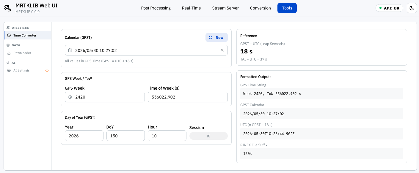 MRTKLIB Web UI