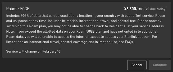 Starlink Roam Unlimited Plan