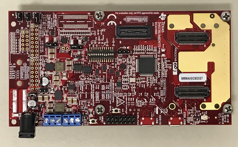 Front view of TI MMWAVEICBOOST